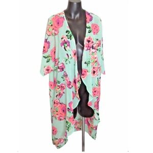 Ocean Pacific‎ (OP) Floral Kimono Duster Size XL Multi-Color